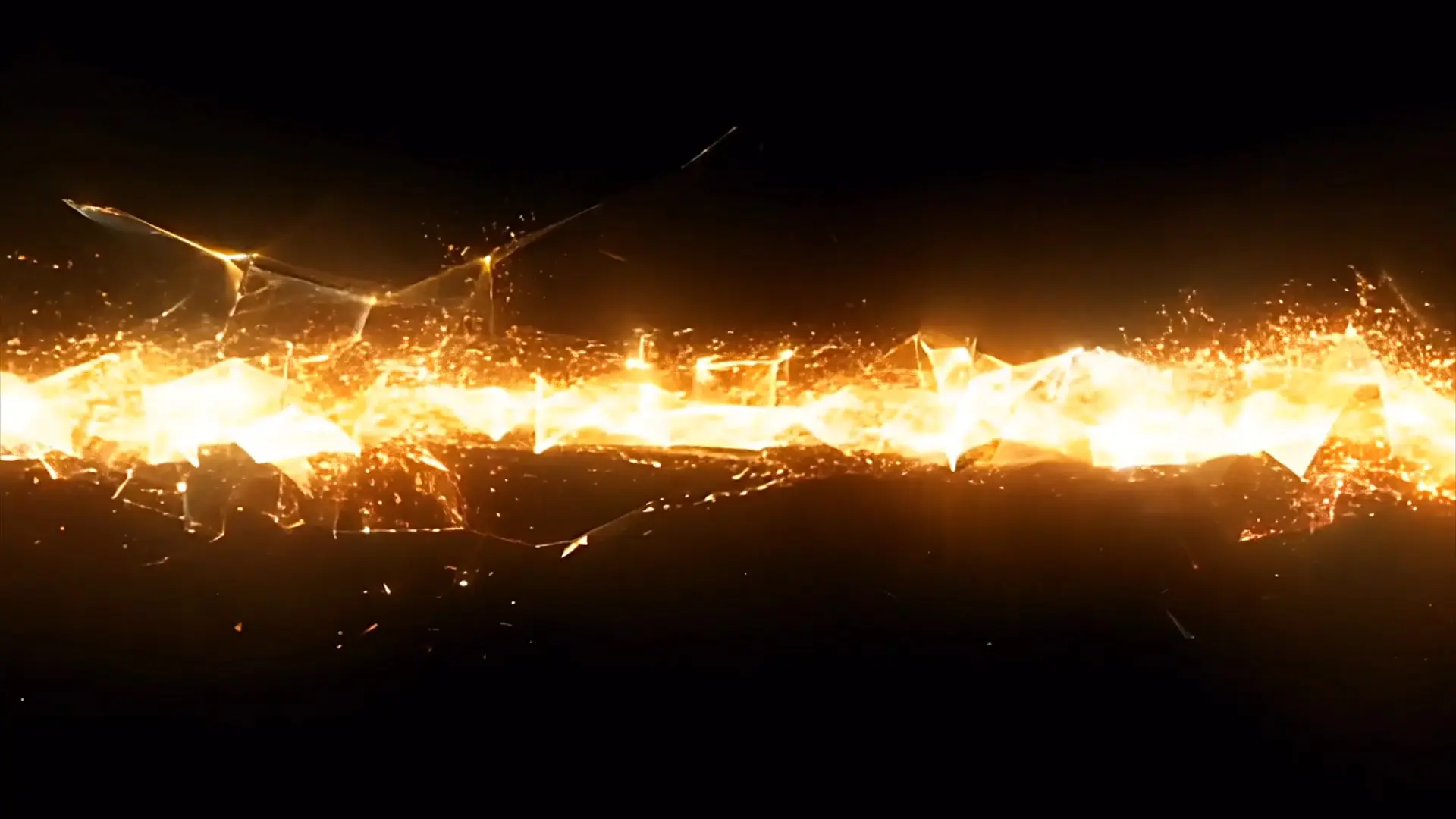 Golden Light Streak with Shattering Particles for Cinematic Title Animation